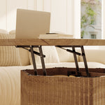31.5" Lift-Top Round Coffee Table with Drum Base