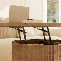 31.5" Lift-Top Round Coffee Table with Drum Base