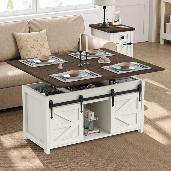 Jaquavion 4-in-1 Convertible Farmhouse Lift-Top Coffee Table