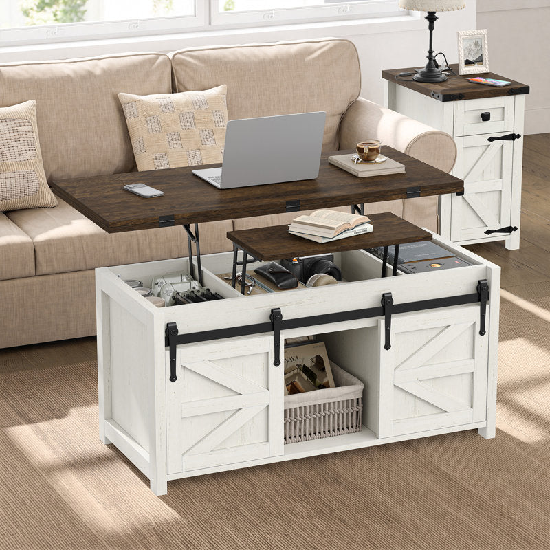Jaquavion 4-in-1 Convertible Farmhouse Lift-Top Coffee Table