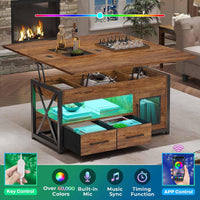 Soukaina Lift-Top Coffee Table with LED Lighting