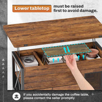 Soukaina Lift-Top Coffee Table with LED Lighting