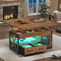 Soukaina Lift-Top Coffee Table with LED Lighting