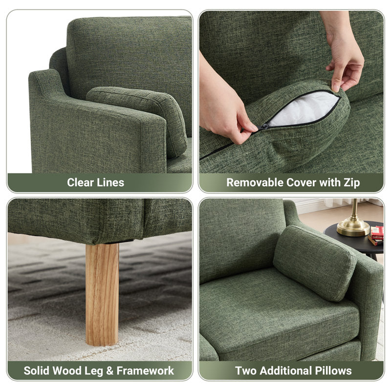 59.8" W Modern Boucle Upholstered Loveseat