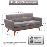 Carmencita 65" Linen Upholstered Square Arm Loveseat