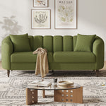 83" Modern Boucle 2-Seater Loveseat with Curved Armrests & Wooden Legs