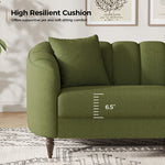 83" Modern Boucle 2-Seater Loveseat with Curved Armrests & Wooden Legs
