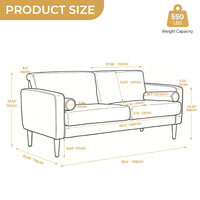 Carmelinda 62.6'' Corduroy Loveseat