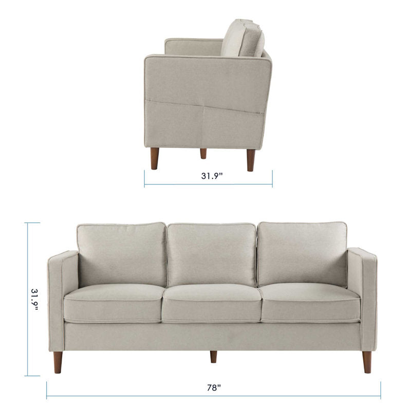 Hana 78" Square Arm Sofa