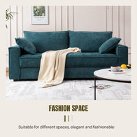 91.73'' Upholstered Square Arm Sofa, Light Blue Chenille
