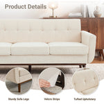 Cattaleya 78" Mid-Century Modern Linen Upholstered Square Arm Sofa