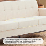 Cattaleya 78" Mid-Century Modern Linen Upholstered Square Arm Sofa