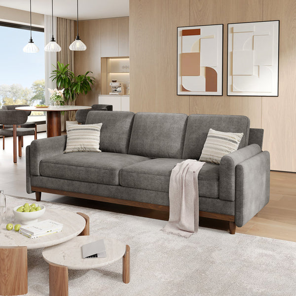 87'' Waterproof Chenille 3-Seater Upholstered Sofa