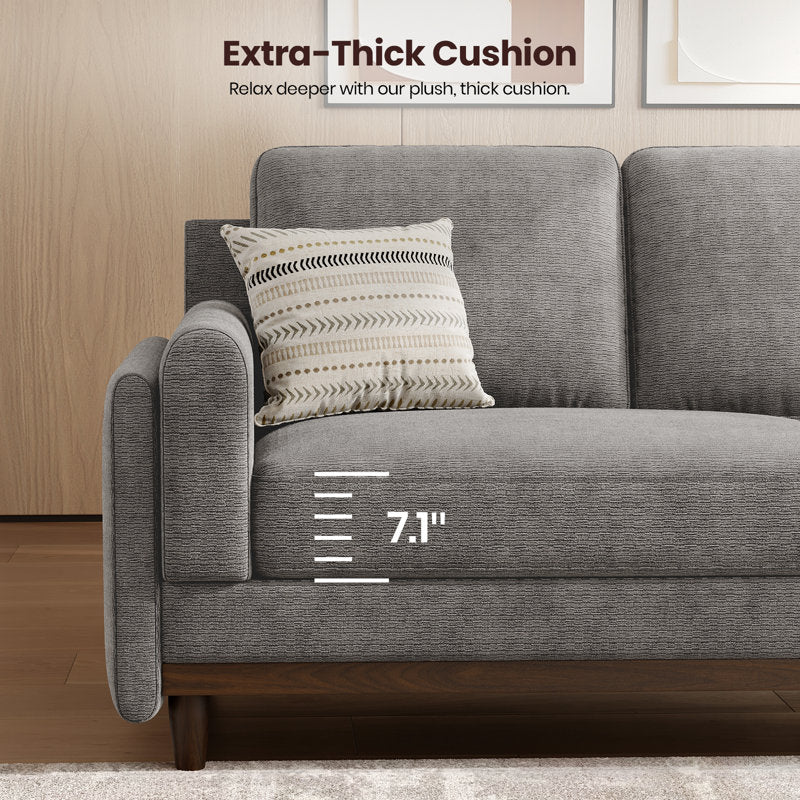 87'' Waterproof Chenille 3-Seater Upholstered Sofa