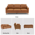 Barton 80.31'' Faux Leather Square Arm Sofa