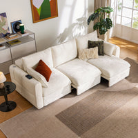 104'' Velvet Power Recliner Extendable Sleeper Sofa, 3-Seat Couch