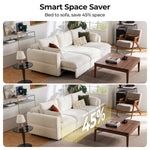 104'' Velvet Power Recliner Extendable Sleeper Sofa, 3-Seat Couch