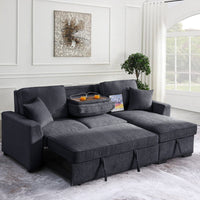Elfrieda 92" W Reversible Sleeper Sectional with Storage
