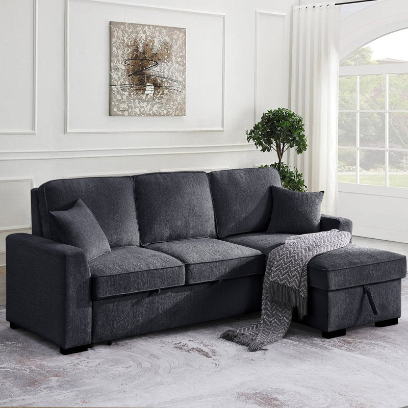 Elfrieda 92" W Reversible Sleeper Sectional with Storage