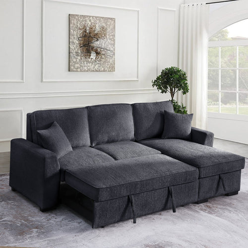 Elfrieda 92" W Reversible Sleeper Sectional with Storage