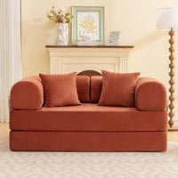 Corduroy Foldable Sofa Bed with High-Rebound Density Sponge