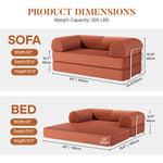 Corduroy Foldable Sofa Bed with High-Rebound Density Sponge