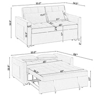 Omorfo 53.2'' Upholstered Convertible Sleeper Sofa