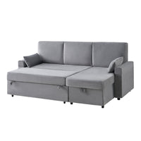 Jilisa 91" Modern 3-Seater Pull Out Sofa Bed - L Shaped Sofa Couch with Storage Chaise