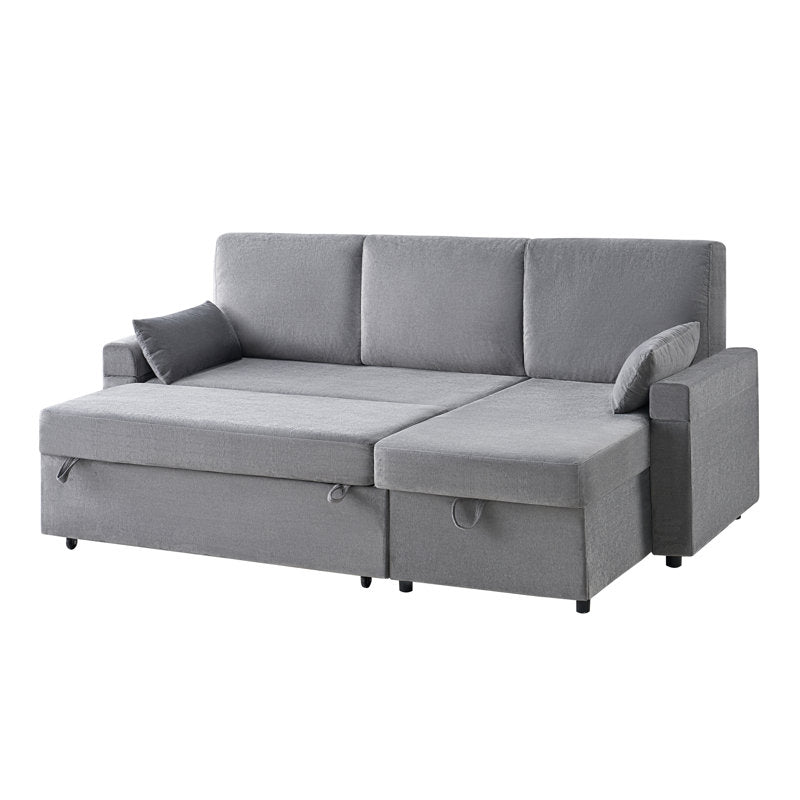 Jilisa 91" Modern 3-Seater Pull Out Sofa Bed - L Shaped Sofa Couch with Storage Chaise
