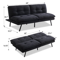 Kyall Upholstered 68'' Reclining Sleeper Sofa