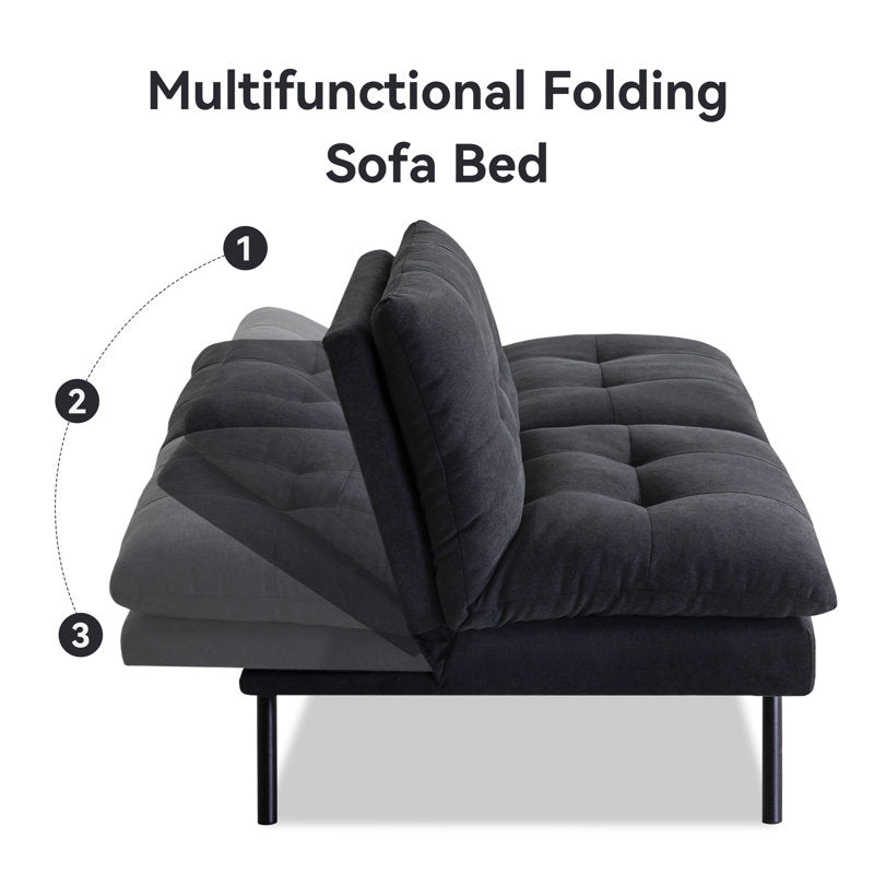 Kyall Upholstered 68'' Reclining Sleeper Sofa