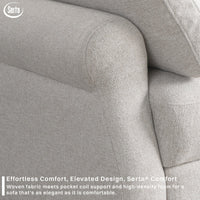 Sabrina 73" Queen Rolled Arm Tufted Back Convertible Sleeper Sofa with Cushions