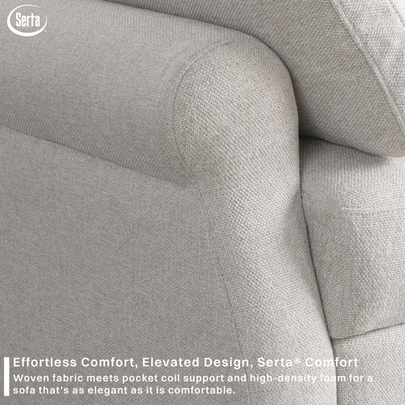 Sabrina 73" Queen Rolled Arm Tufted Back Convertible Sleeper Sofa with Cushions