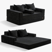 Boneless 4 In 1 Convertible Boneless Sofa Couch Foldable Floor Sofa Bed In A Box With 2 Cup Holders