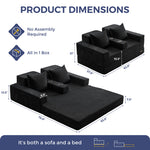 Boneless 4 In 1 Convertible Boneless Sofa Couch Foldable Floor Sofa Bed In A Box With 2 Cup Holders