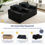Boneless 4 In 1 Convertible Boneless Sofa Couch Foldable Floor Sofa Bed In A Box With 2 Cup Holders
