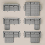 Upholstered Sleeper Sofa with Pull-Out Bed & Chaise Lounge - Wide Storage Arms & Side Pockets for Living Room, Bedroom, or Home Office