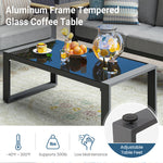 All Aluminum Patio Furniture Sets with Oversized Seating, Outdoor Furniture Set for All Weather, Outdoor Conversation Sets with Wood Armrest for Skin-friendly Touch