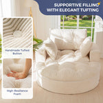 49''Round Corduroy Sofa Bed With Deep Seat, Upholstered Chaise Lounge Chair Indoor