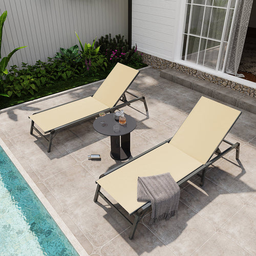 5-Position Adjustable Textilene Outdoor Chaise Lounge