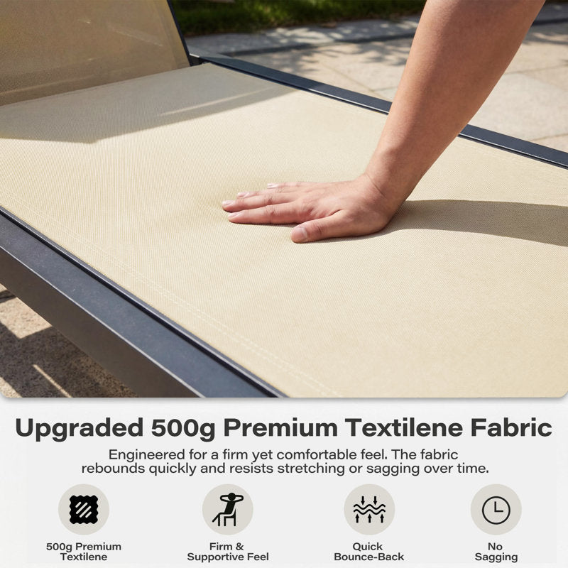 5-Position Adjustable Textilene Outdoor Chaise Lounge