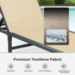 5-Position Adjustable Textilene Outdoor Chaise Lounge