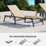 5-Position Adjustable Textilene Outdoor Chaise Lounge