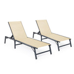 5-Position Adjustable Textilene Outdoor Chaise Lounge