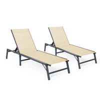 5-Position Adjustable Textilene Outdoor Chaise Lounge
