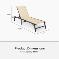 5-Position Adjustable Textilene Outdoor Chaise Lounge