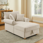 40.16''W Upholstered Chenille Chaise Lounge With Storage