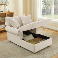 40.16''W Upholstered Chenille Chaise Lounge With Storage