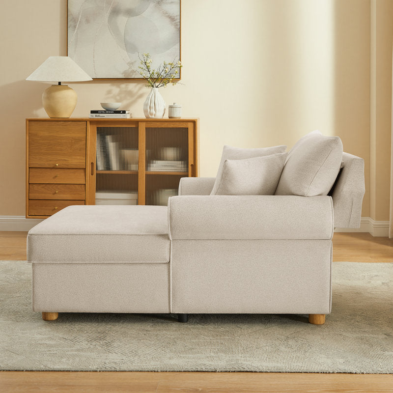 40.16''W Upholstered Chenille Chaise Lounge With Storage
