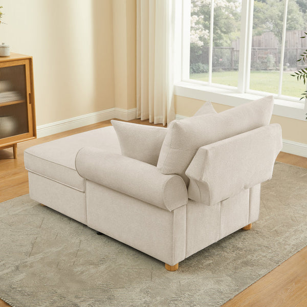 40.16''W Upholstered Chenille Chaise Lounge With Storage